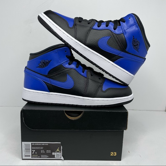Jordan Shoes - Nike Air Jordan 1 Retro Mid GS “Hyper Royal” NEW